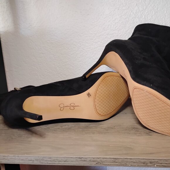 Jessica Simpson Womens Semaja Faux Suede Booties Black 11 Medium (B,M) - Picture 3 of 8